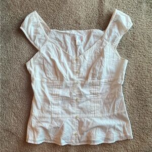 LOFT white button down top ▫️ size 4